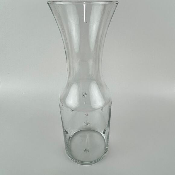 Libbey Water Juice Carafe Decanter Etched Atomic Star - Picture 1 of 6